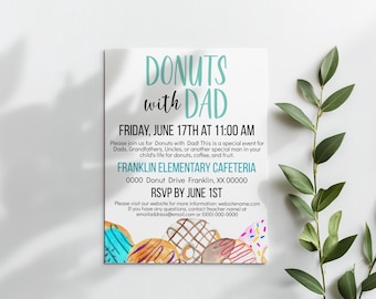 Donuts with Dad Flyer: Editable Father's Day Event Template