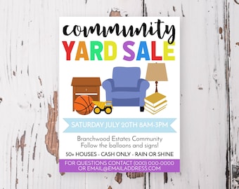 Editable Neighborhood Yard Sale Flyer Template