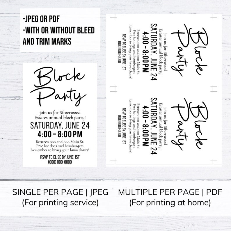 Editable Block Party Invitation Template - Etsy Canada