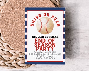 Editable Baseball End of Season Party Invitation Template