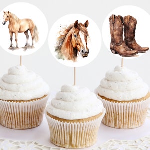 Toppers per cupcake a forma di cavallo / download digitale, stampabile, compleanno di cavallo