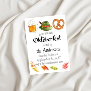 Oktoberfest Invitation Template, Editable Beer Festival Party Invite, Corjl Printable Download