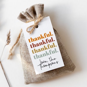 Thanksgiving Favor Tag Template, Editable Corjl Gift Tag, Printable Fall Thank You Tags