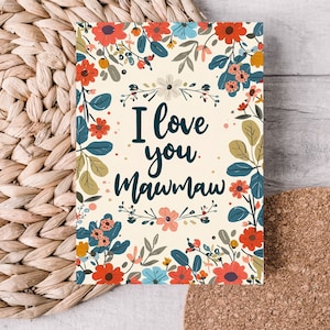 Tarjeta de felicitación para el Día de la Madre, para la abuela, para imprimir