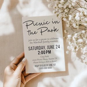 Editable Picnic Party Invitation Template