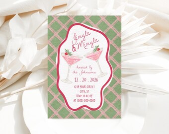 Editable Jingle and Mingle Christmas Invitation Template