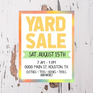 Editable Printable Yard Sale Flyer Template