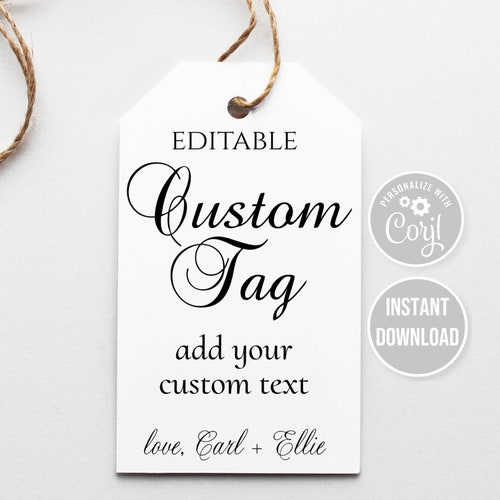 Editable Tag Template Custom Tags Printable Template - Etsy