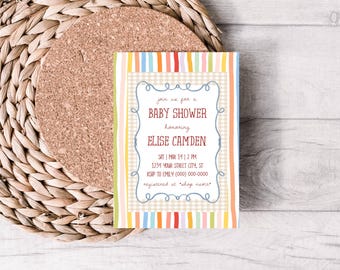 Editable Rainbow Baby Shower Invitation Template