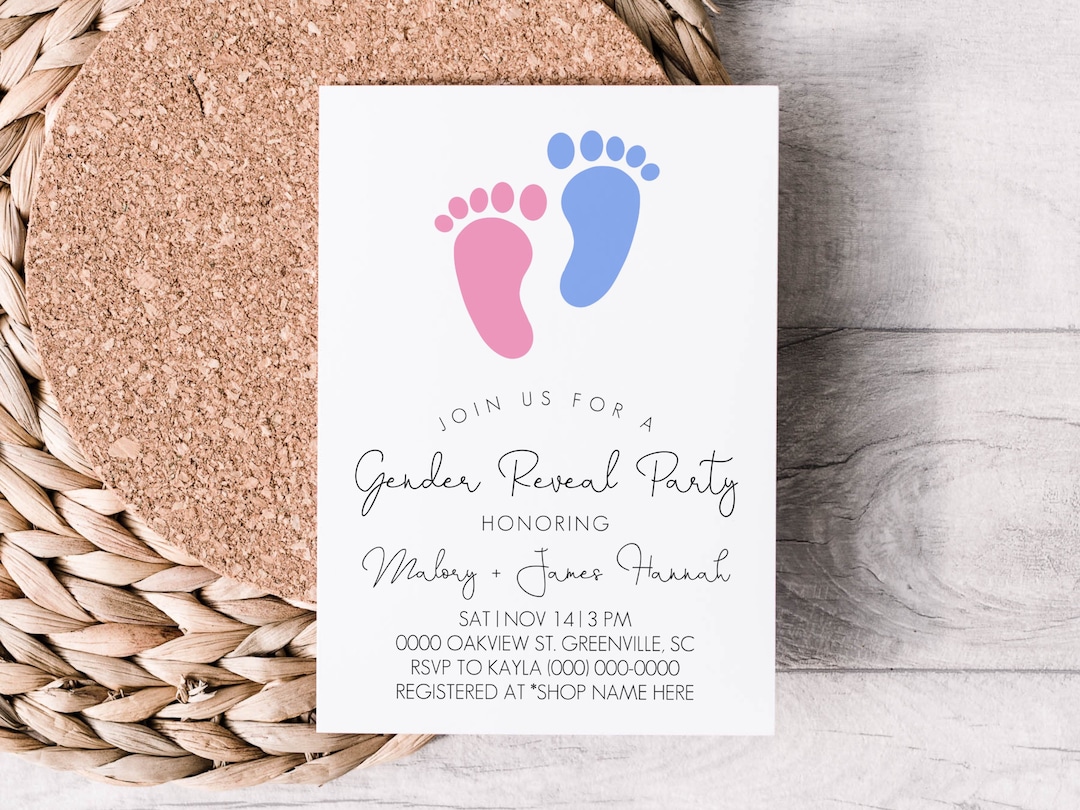 Editable Gender Reveal Invitation Template, Boy or Girl, Printable ...