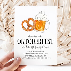 Oktoberfest Invitation Template, Editable Beer Festival Party Invite, Corjl Printable Download