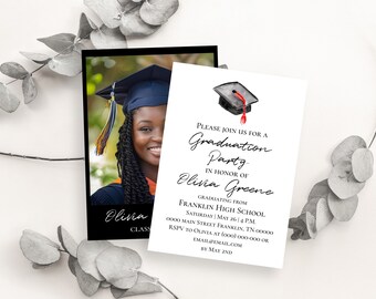 Editable Graduation Invitation Template | digital download, 2024, printable