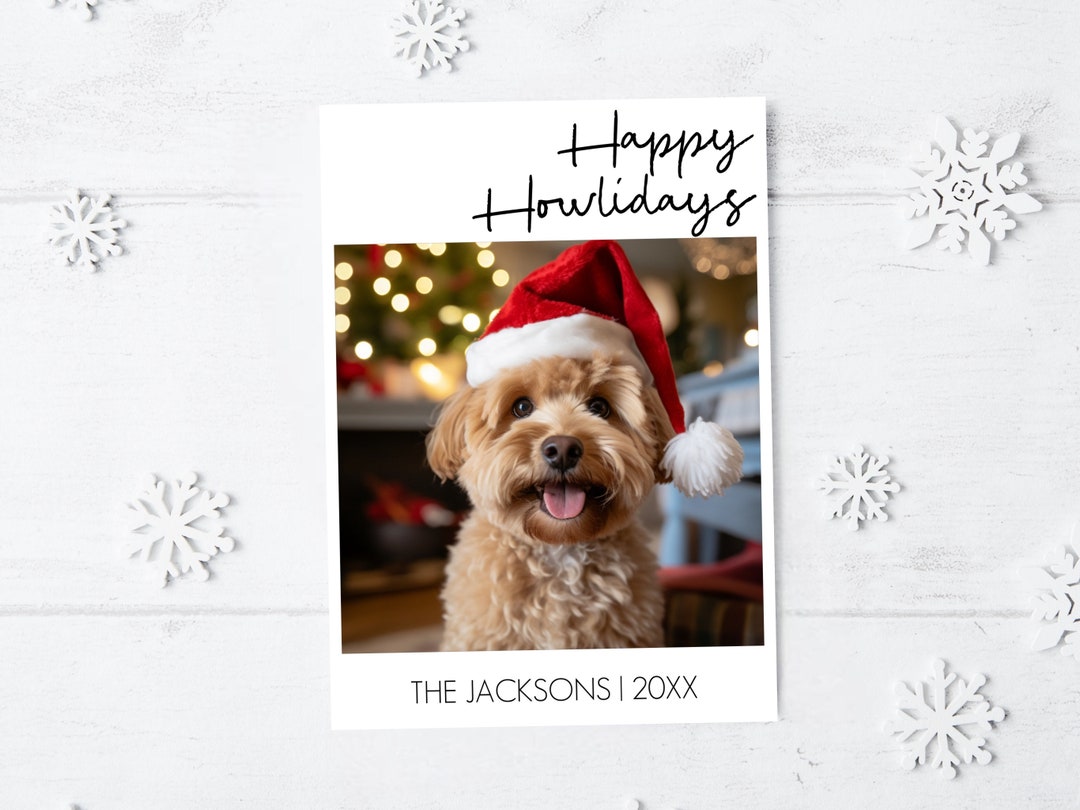 Dog Christmas Card Template Pet Christmas Card Holiday Etsy