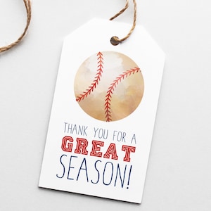 Bearbeitbarer Baseball Anhänger | Baseball Geschenkanhänger, Baseball Geschenkanhänger, Dankeschön Anhänger, druckbare Vorlage, digitaler Download