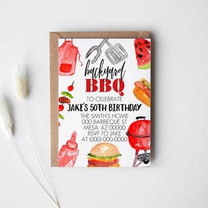 Backyard BBQ Invitation Template, Editable Corjl Grill Party Invite, Printable Summer Cookout Birthday Download
