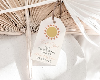 Editable Sun Favor Tag Template