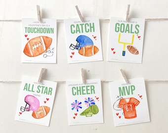 Tarjetas de San Valentín imprimibles para niños con temática de fútbol