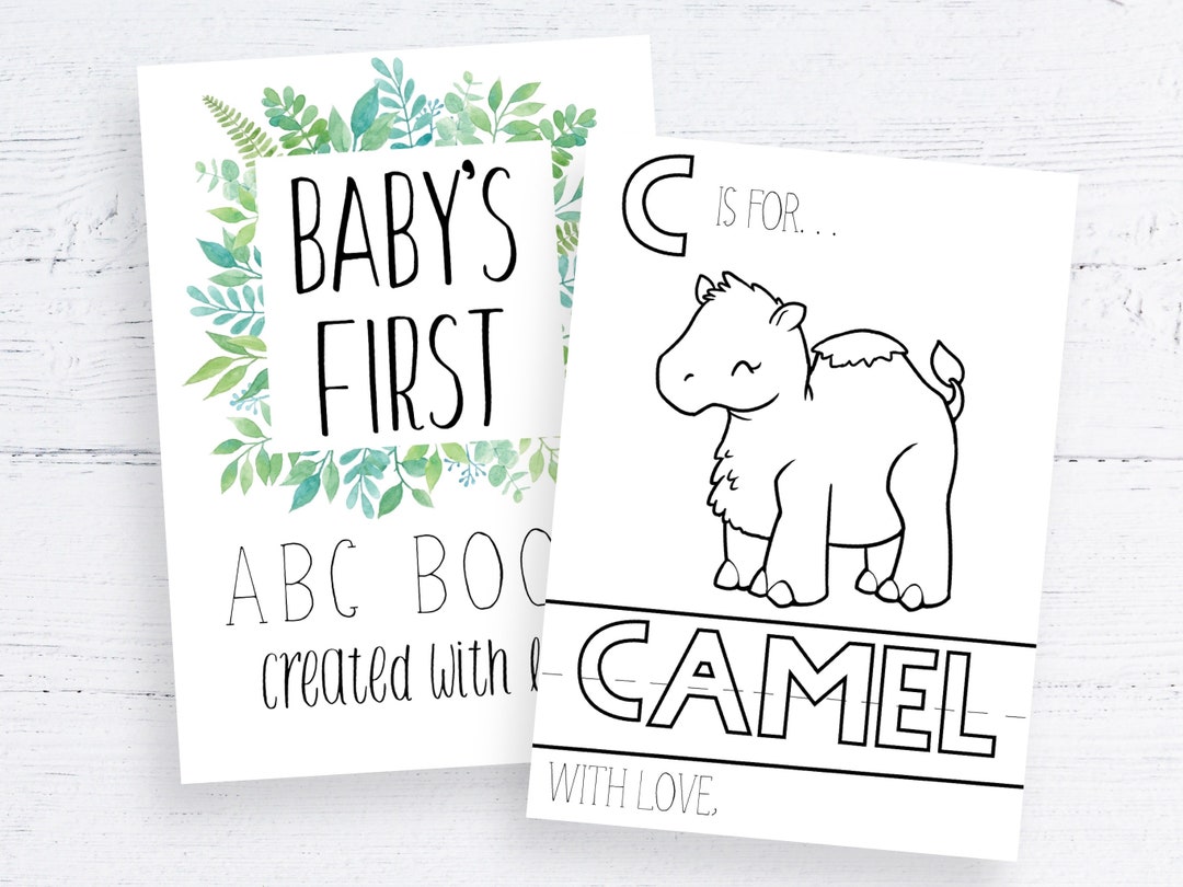 ABC Coloring Book Baby Shower Game | Digital Download, Printable ...