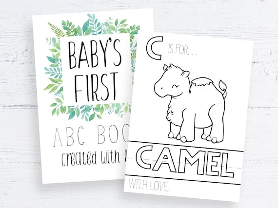 Printable ABC Coloring Book: Baby Shower Game (Digital Download)