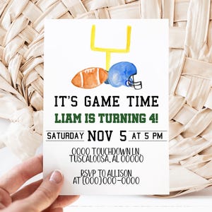 Football Birthday Invitation Template, Editable Corjl Sports Party Invite