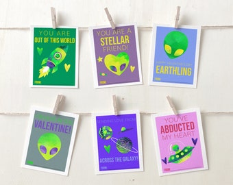 Printable Alien Valentines Cards | Kid’s Valentines Cards