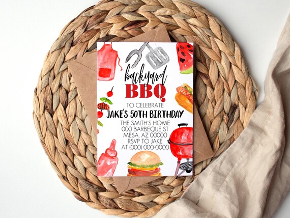 Editable Backyard BBQ Invitation Template