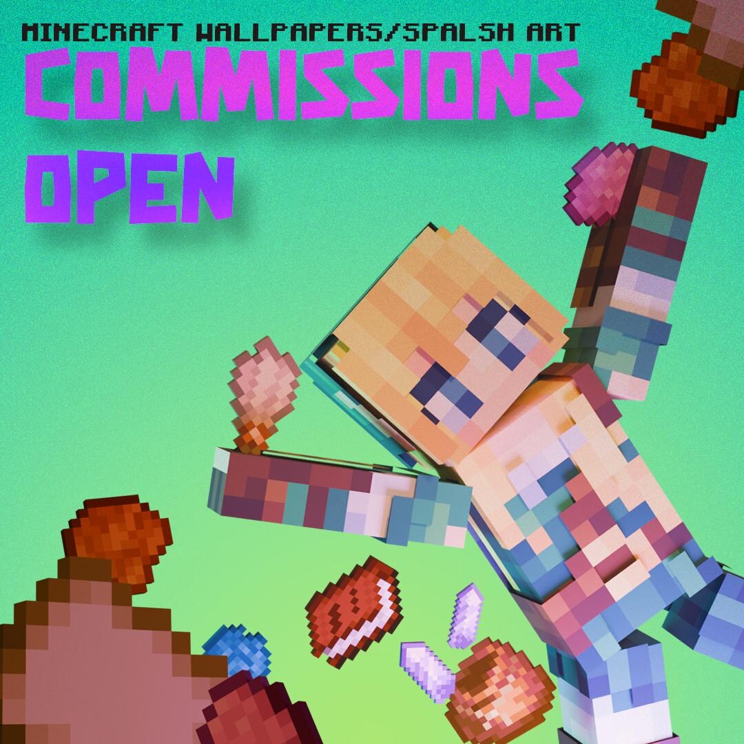 Minecraft Splash Background Custom Minecraft Character Art | Splash Screen, Wallpaper or Scene ...