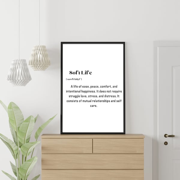 Soft Life Wall Art, Becoming Her, Divine Feminine, Feminist Wall Art,  Soft Life Aesthetic, That Girl Wall Art, Self Love Wall Art