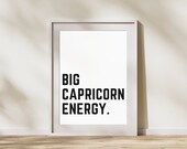 Capricorn Energy Print, Zodiac Horoscope Wall Art (Digital Download)
