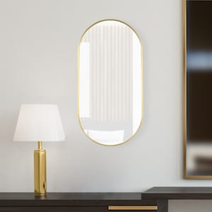 ELYSIAN/Full Length Large Oval Wall Mirror/Durable Circle Frame Mirror for Living Room, Bathroom, Hallway, Kitchen and Entryway/Gold & Black