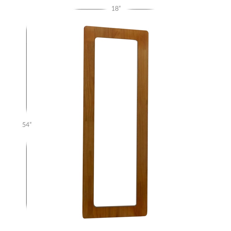 LANDRINA Brown Wood Framed Irregular Rectangle Decorative Full-Length Mirror 18 X 54 image 7