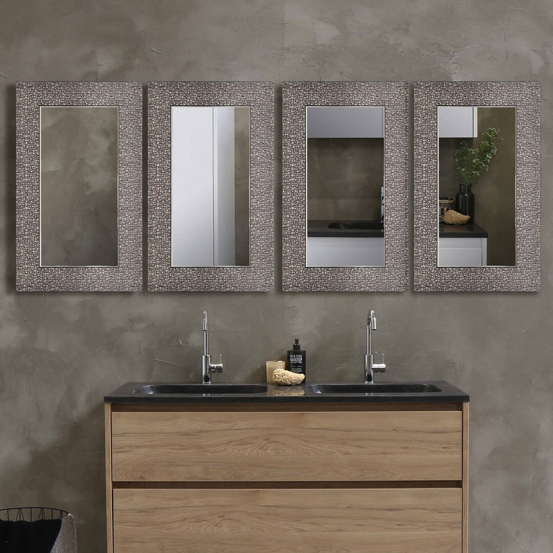 4 Piece Mirror Set/silver Wall Decor Set of 4/polystyrene Etsy