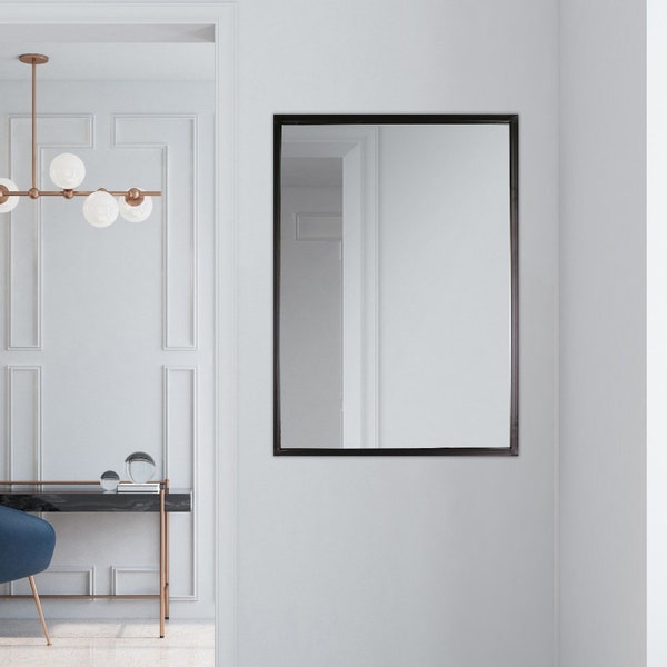 COLMAR/Large Wall-Mounted Rectangular Mirror/Metal Frame Accent Mirror/Full-Length Mirror for Bathroom, Living Room, Bedroom and Entryway