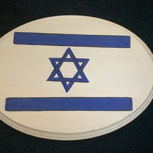 Flag of Israel on Wood