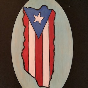 Puerto Rican Flag Painted on Wood