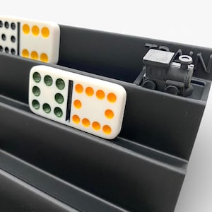 Double Stack Domino Rack Mexican Train Domino Rack - Stackable, With Train Token - Etsy