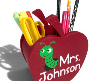Personalized Teacher Desk Organizer - Pencil Holder - Teacher Gift