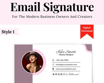 Email Signature Template, Real Estate Agents Email, DIY Email Signature, Content Creator Canva Template, business Email Signature, Gmail