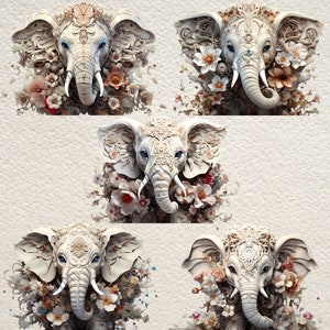 Fantasy Elephant, Elephant, Wild Animal Clipart, Sublimation, Animal Wall Art, Digital Planner, Card Making, Journaling, Digital Download