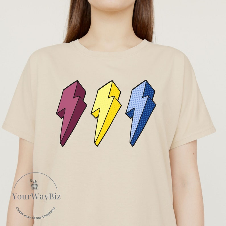 Lightning Bolt Shirt, Lightning Bolt Grid Tshirt, Women's Gifts