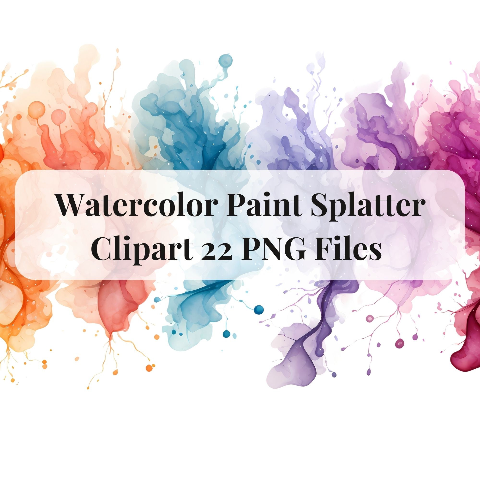 Paint Splatter Clipart, Splatter Multicolor Clipart, Paint Splats