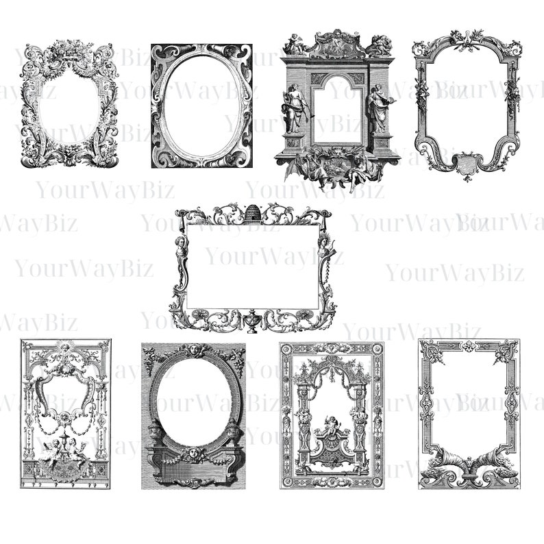 Digital Vintage Frame, Antique Frames, Religious Frames, Set Clipart