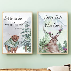 Digital Printable Wall Art - Scottish theme- Nursery - Child&#39;s room - High Quality 8x10 JPG & PDF
