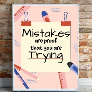 Mistakes are Proof -Digital Printable Wall Art - Nursery art - Child's room - Classroom art -High Quality 8x10 JPG & PDF