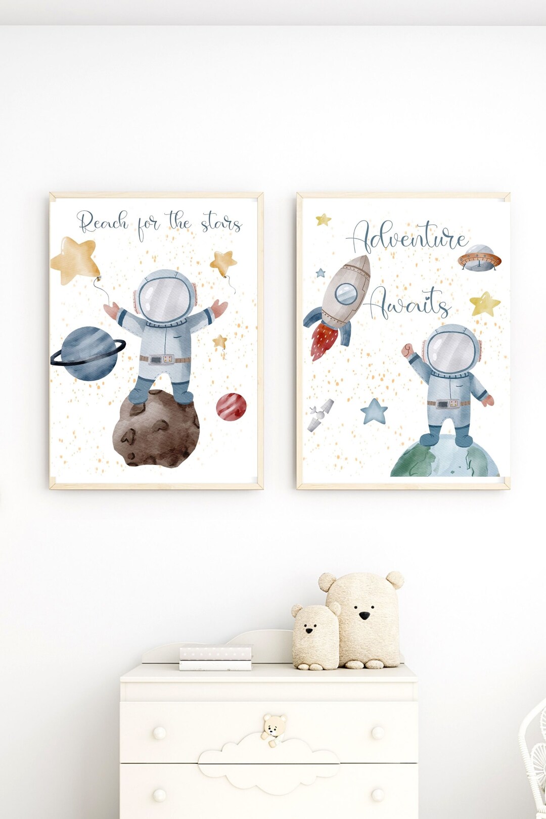 Digital Printable Wall Art - Space and Astronaut Theme- Nursery - Child ...