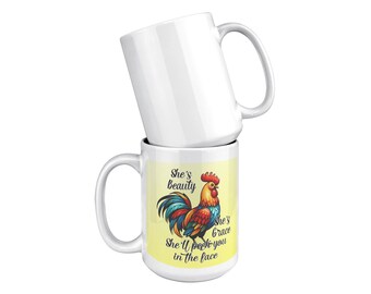 Ceramic Chicken mug - Peck you in the face
