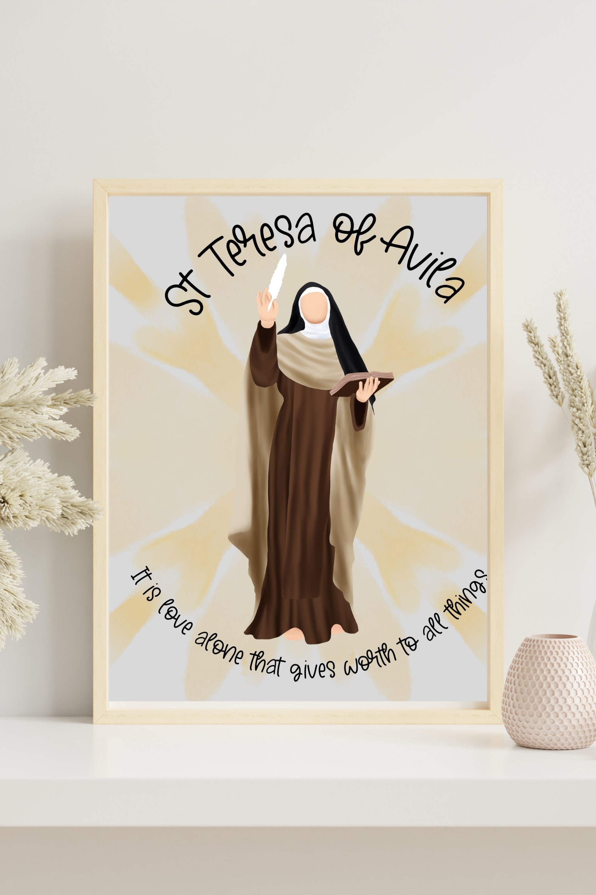 Art mural imprimable numérique - Impression de Sainte Thérèse d'Avila - Art de la pépinière - Chambre d'enfant - Haute qualité 8x10 JPG & PDF