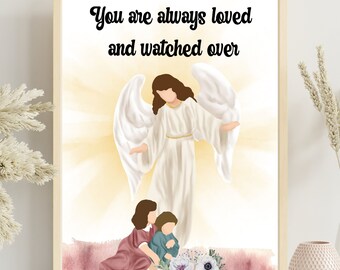 子供を守る守護天使 カトリックのイラスト 平和の天使 デジタル