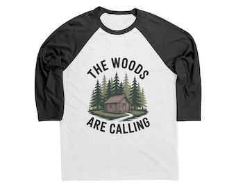 Raglan Sleeve Mens Tee - The Woods are Calling