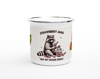 Strawberry Jam  Glock -White 12oz Enamel Mug
